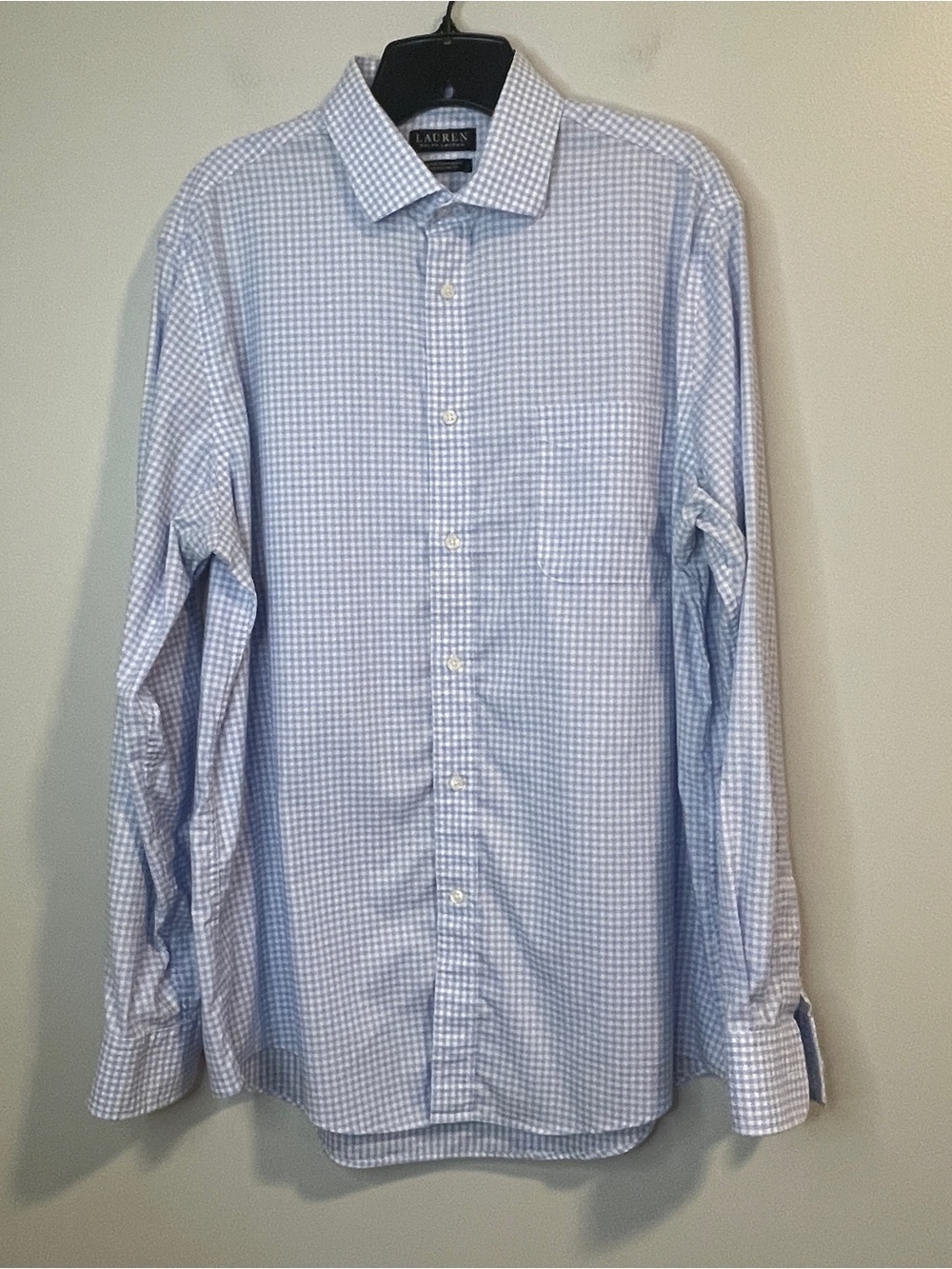 Lauren Ralph Lauren BLACK LABEL Blue Gingham Men's Button-Down Shirt